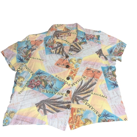 Caribbean Joe Tops - Caribbean Joe Multicolor Tropical Print Men's Shirt